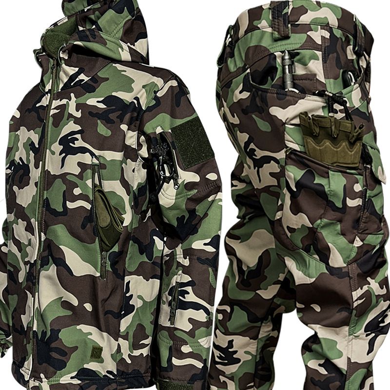 Outdoor Shark Skin Soft Shell Jacke Anzug Herren winddichte militärische Fan taktische Jacke Winter samt verdickte Bergsteigerjacke_voghion.com