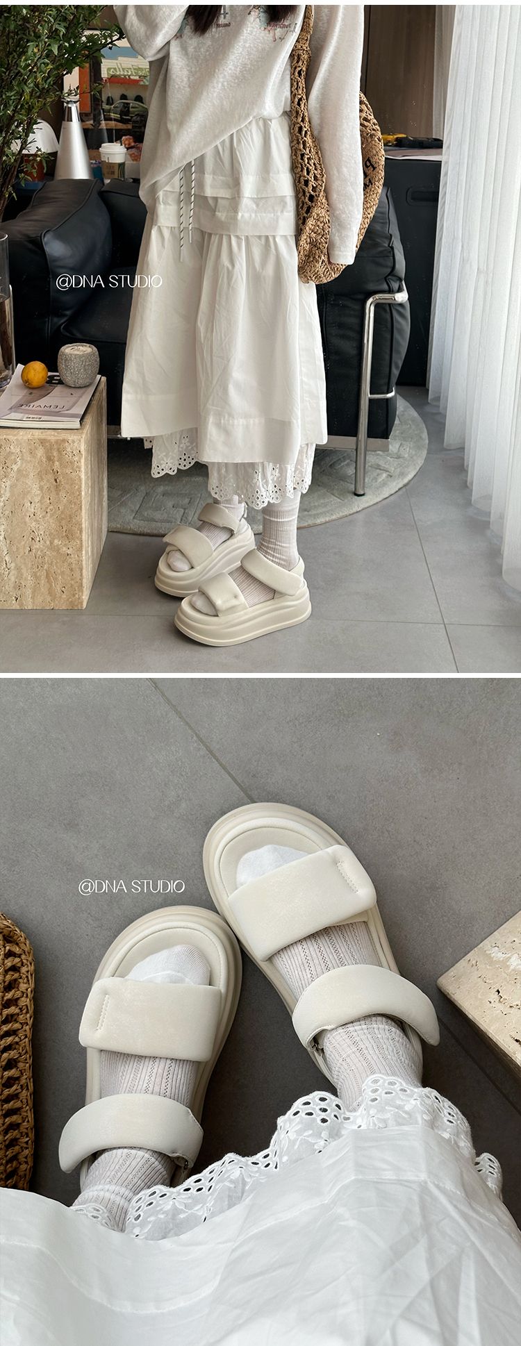 Dicke Sohle Klettverschluss Sandalen für Frauen 2025 Neue Sommer Outdoor Strand Schuhe Slip-On Casual Slides_voghion.com