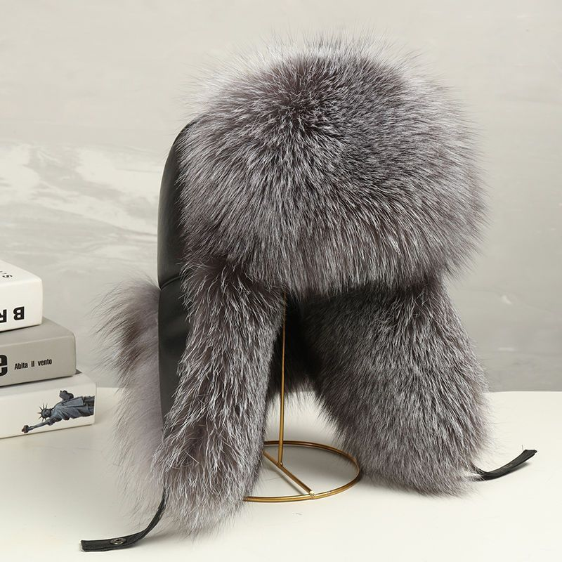 Erba finta di pelliccia di volpe Lei Feng per uomini anziani di mezza età, protezione invernale dal freddo nordorientale e per le orecchie, ispessita_voghion.com