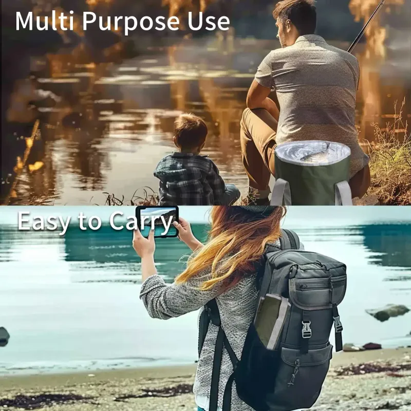 20L Collapsible Bucket Portable Folding Water Container For Travelling Camping Hiking Fishing Gardening_voghion.com