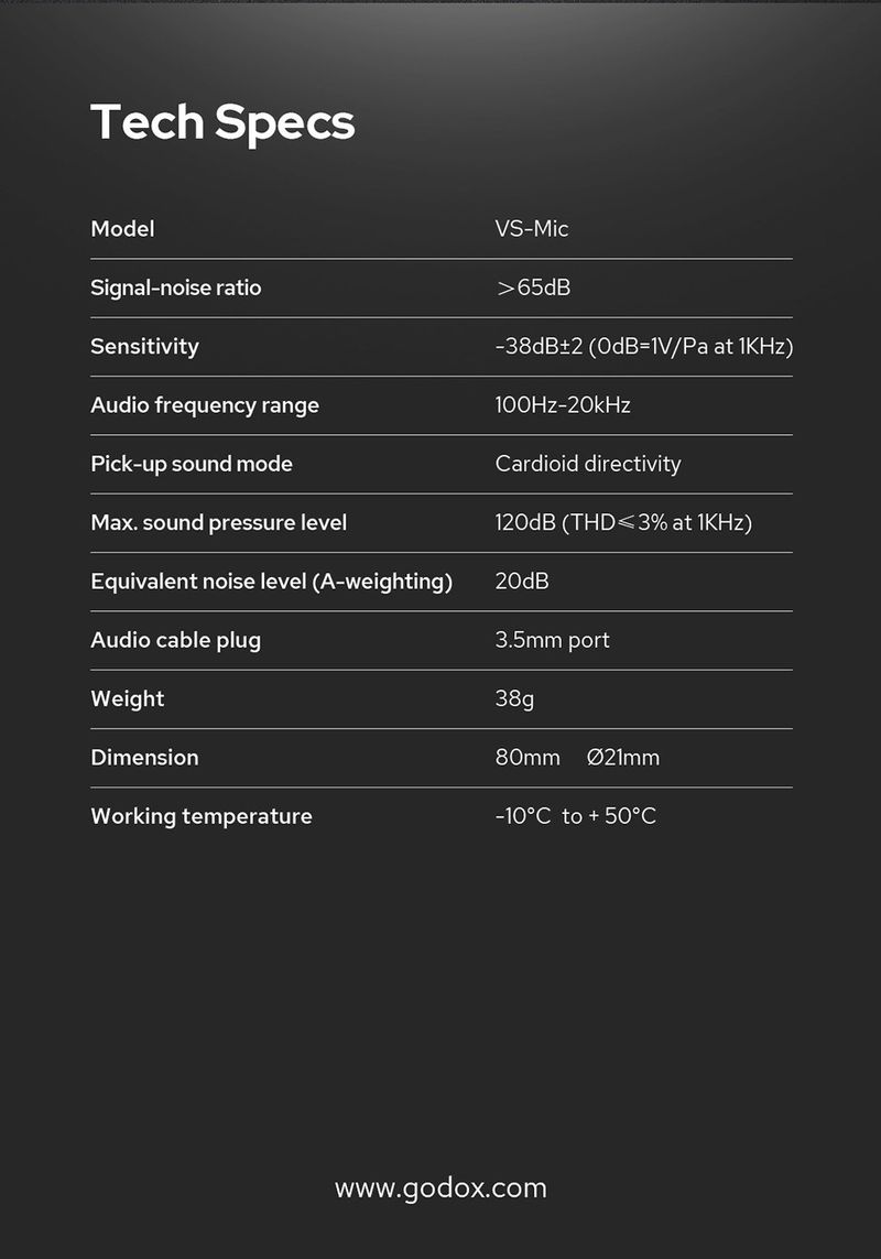Godox VS-Mic kompakt puskamikrofon 3,5 mm-es mikrofon iPhone, Android okostelefon DSLR kamerához videofelvételhez_voghion.com