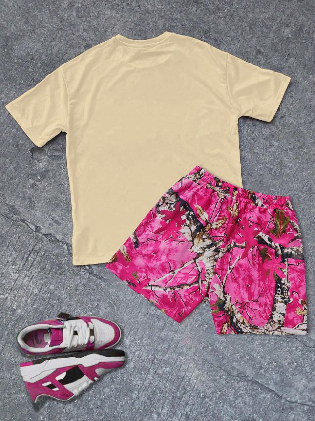Grenzüberschreitendes Herren-Sommermode-Trend-T-Shirt mit auffälligem rosa FEARLESS "_voghion.com