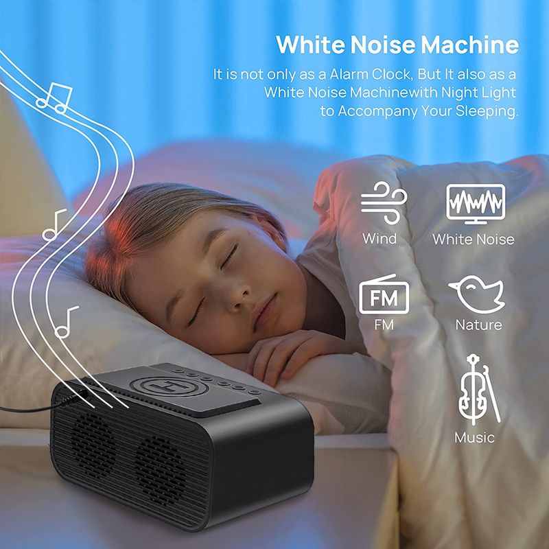 Wireless Charger Alarm Clock Bluetooth Speaker LED Smart Digital Clock Table Electronic Desktop Clocks Fm Radio USB Fast Charger_voghion.com