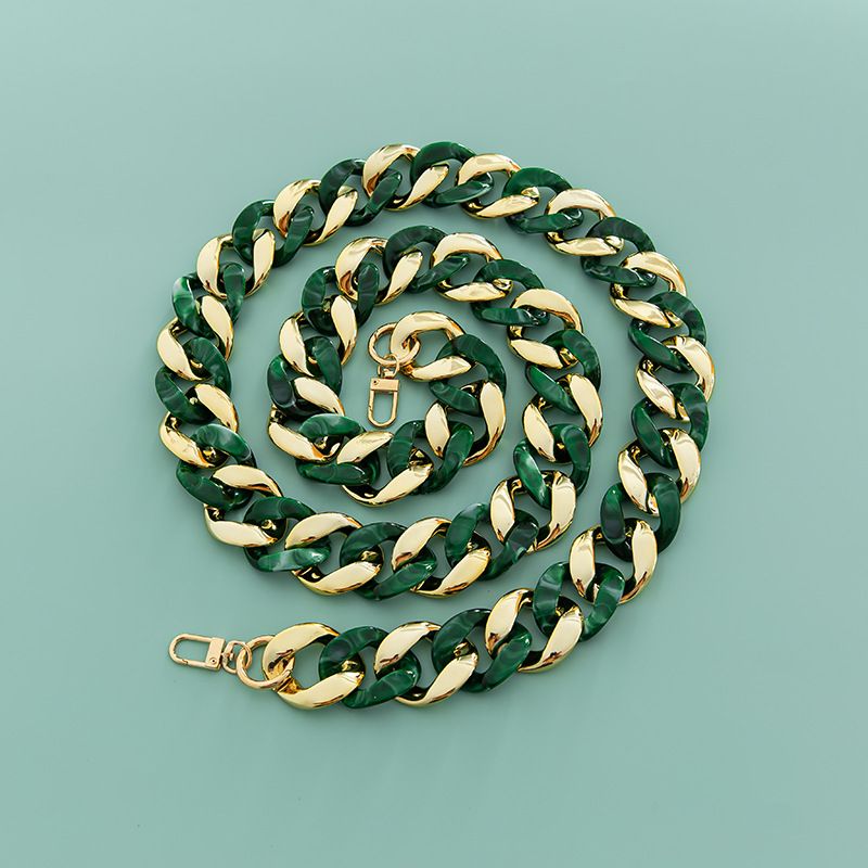 Großer, 4 cm x 3,3 cm, trendiger, rutschfester DIY-Kettenriemen aus exquisitem Harzacryl, breiter Schultergurt für Taschen_voghion.com
