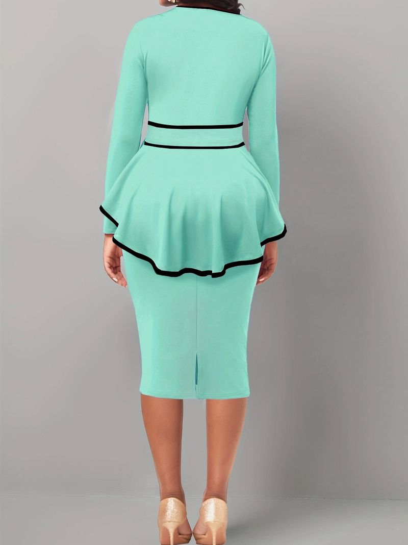 Set da donna in due pezzi con gonna irregolare, sexy ed elegante, con gonna flangiata e gonna divisa_voghion.com