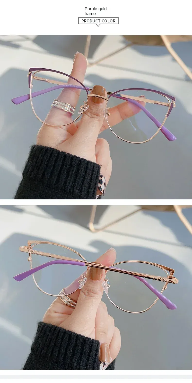 New Arrivals New Fashion Anti Blue Light Blocking Glasses Women Men Retro Cat Eye Frame Reading Computer Clear Lens Simple Female_voghion.com