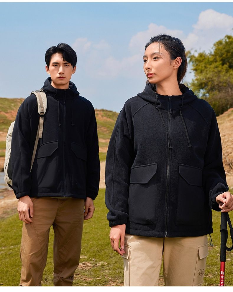 QFV50704555550<== Großhandel Polar-Jacke mit Fleecefutter für Damen und Herren, Outdoor-Sport, bedruckte Arbeitskleidung, Kapuze, dick gefüttert_voghion.com