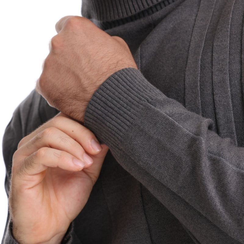 Suéter de punto informal de cuello alto para hombre, sudadera con capucha versátil y moderna de color sólido, base cálida, otoño e invierno, nuevo_voghion.com