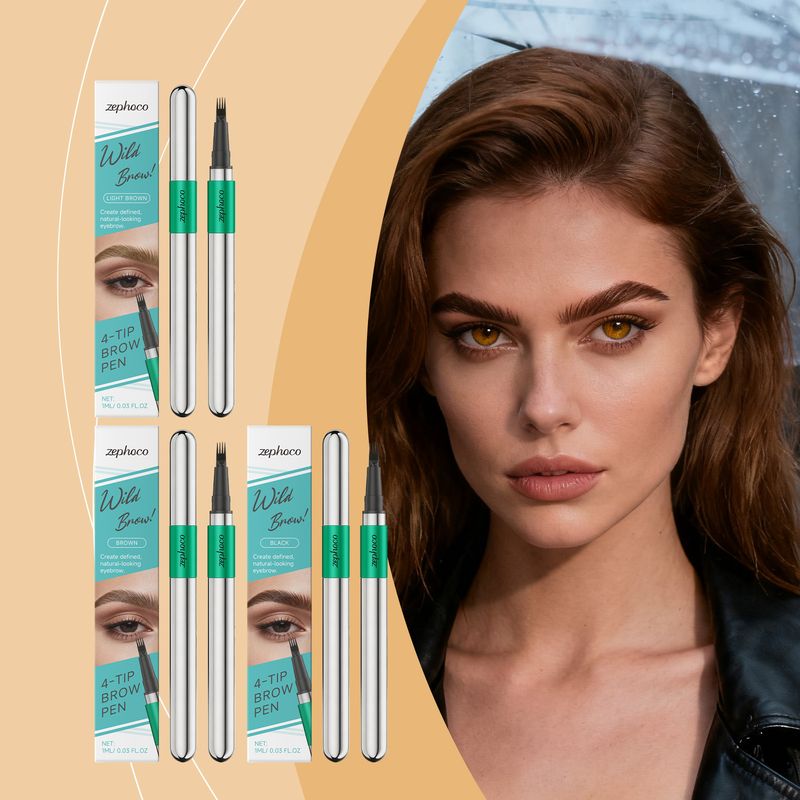 ZEPHOCO 3D Natural Four-Prong Series Beginner-Friendly Color-Intense Sweat-Proof Waterproof Wild Eyebrow Pencil_voghion.com
