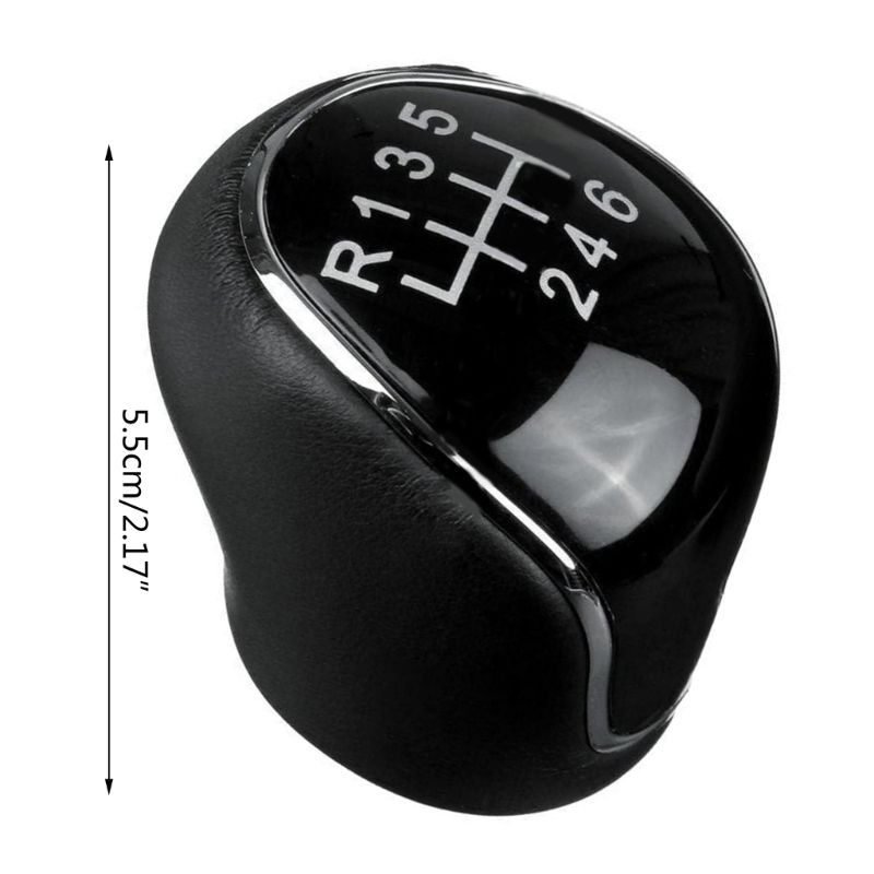 Car Black Leather Gear Shift Knob Headball For Ford Transit Connect Tourneo Custom S-Max Galaxy Kuga Focus 3 2_voghion.com