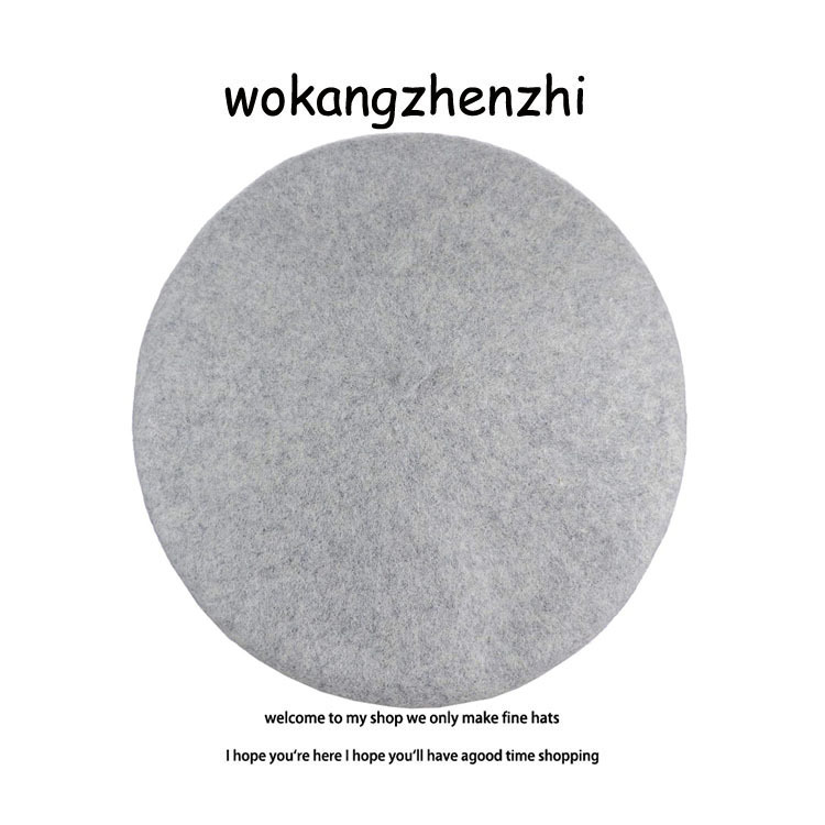 Wełniany beret damski Ishihara Satomi beret w tym samym stylu jesienno-zimowy wełniany beret retro niebieska czapka malarza_voghion.com
