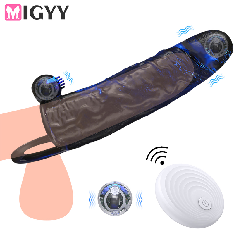 Lock Men Delay Sperm Fine Vibrating set Enhancer Ring Sleeve Erezione Dick Ring Sex Toys For Men_voghion.com