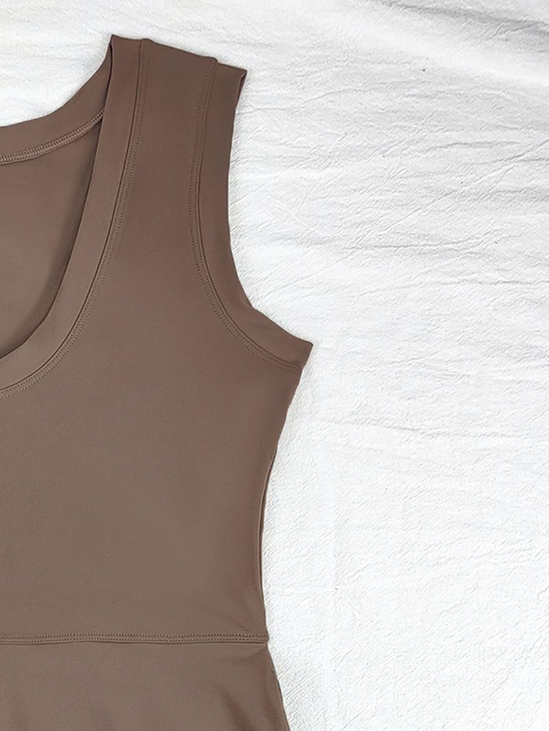 Two-Piece Sports Skirt - Anti-Slip Slim Fit Yoga Tennis Dress With Back Tie Detail Workout Gym Running Skirt_voghion.com