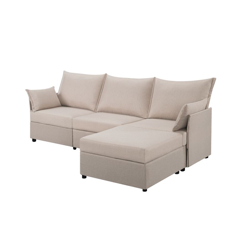 93.7' Sectional Sofa With Ottoman_voghion.com