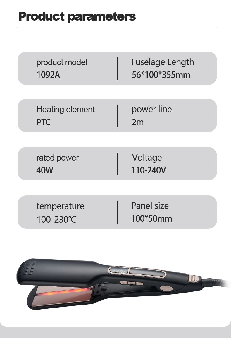 Infrared Professional Hair Straightener, 10s Fast Heat-up, 2-in-1 Flat Iron For Curling & Straightening_voghion.com
