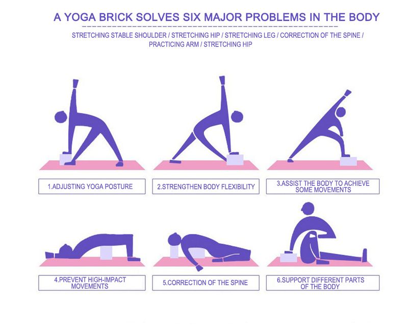 EVA Gym Blocks Foam Brick Training Exercise Fitness Set Tool Yoga Bolster Pillow Cushion Stretching Body Shaping Yoga Blocks_voghion.com