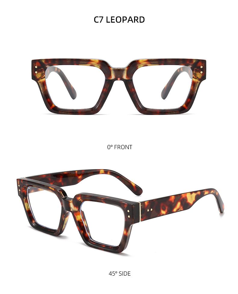 Ochelari de vedere cu ramă groasă, anti-lumină albastră, cu lentile plate, personalitate la modă, ramă mare, anti-oboseală_voghion.com