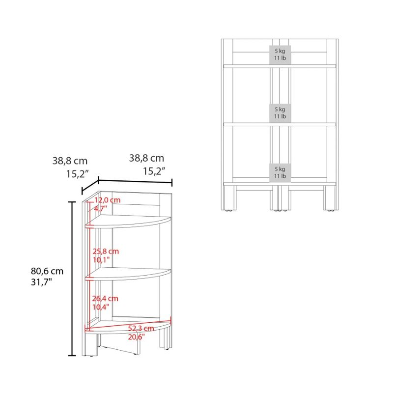 Mensola 3 Angolo Bianco Con Ripiano_voghion.com