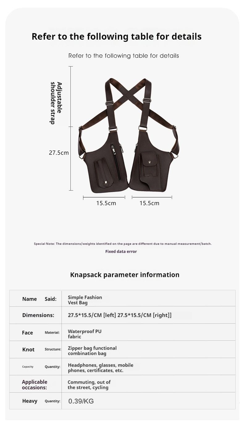 Nowa męska torba retro z paskiem pod pachami, wielofunkcyjna torba na ramię, damska torba na telefon komórkowy do użytku na zewnątrz_voghion.com