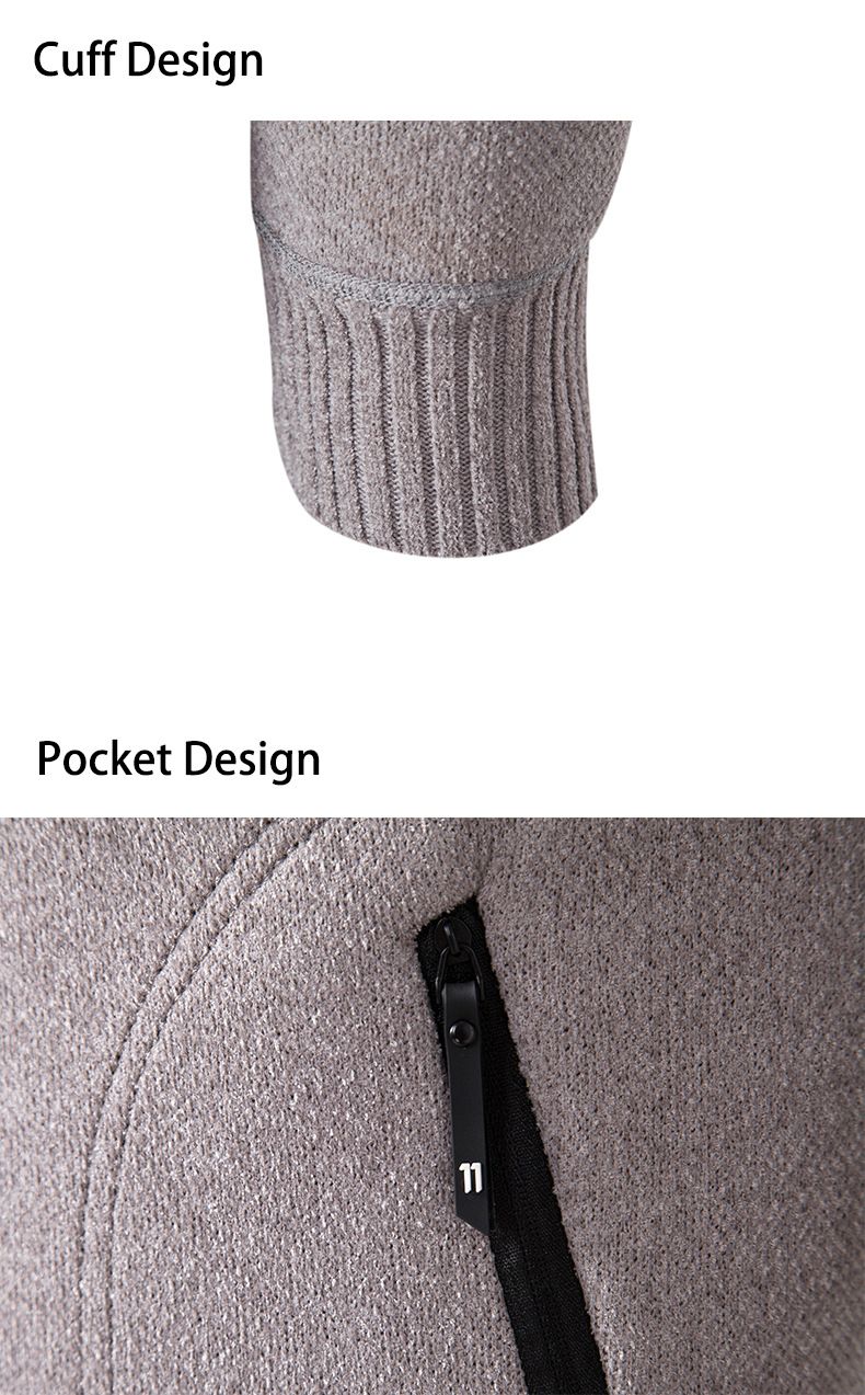 2023 winter men's sweater sweater cardigan high collar slim lapel trend thickened warm jacket_voghion.com