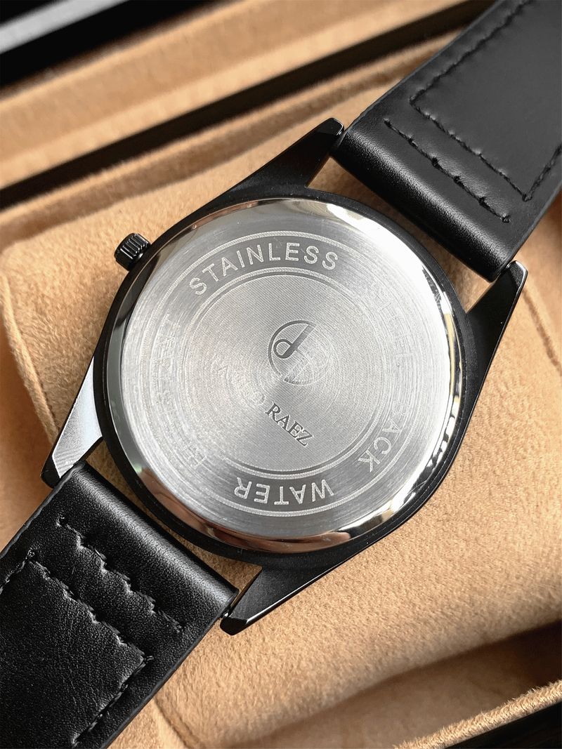 PABLO RAEZ Premium Sense Personality Fashion Herren Trend Mattschwarz Edelstahl On Time Hochwertige Quarzuhr_voghion.com