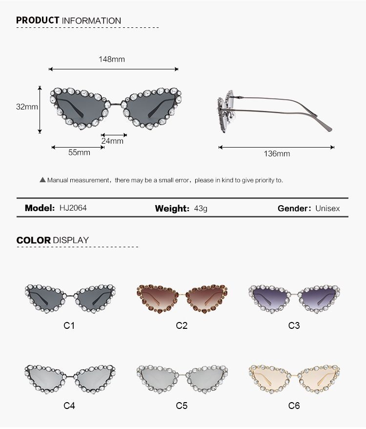 New Cat Eye Diamond Sunglasses Personalized All Metal Geometric Triangle Handmade Diamond Glasses Cross Border Ins Sunglasses_voghion.com