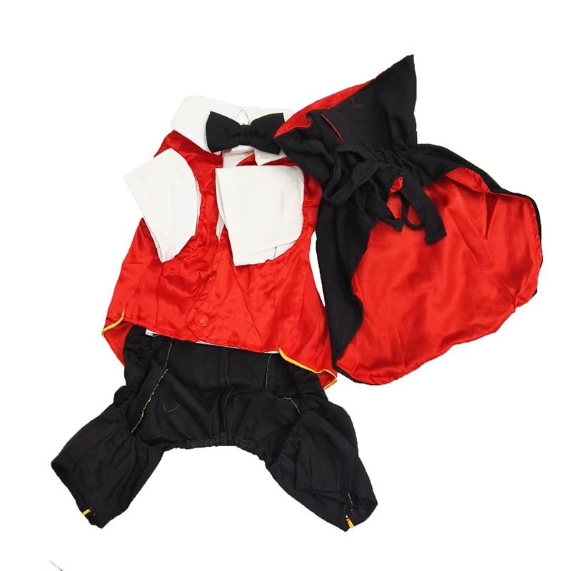 Bichon Vampire Halloween Small Dog Pomeranian Teddy Puppy Autumn Winter Pet Clothes_voghion.com
