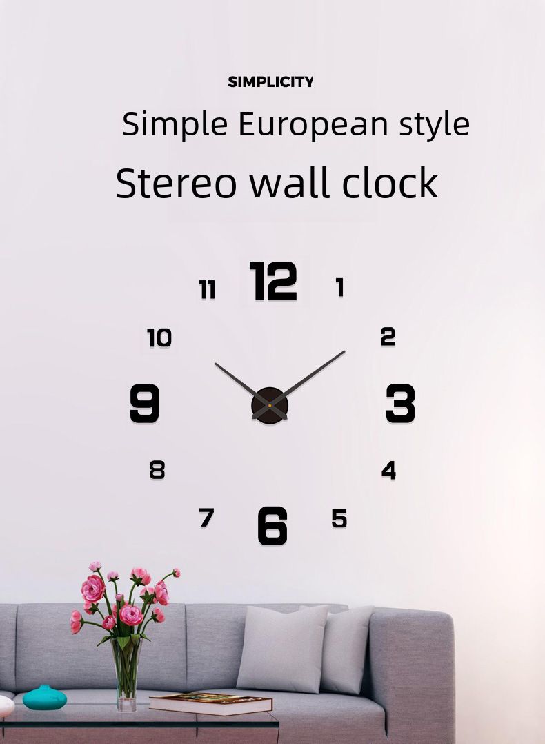 Gaismas diy sienas pulkstenis personalizēts mājsaimniecības bezperforators dekoratīvs sienas uzlīmes pulkstenis akrila pulkstenis vienkāršs digitālais sienas pulkstenis_voghion.com