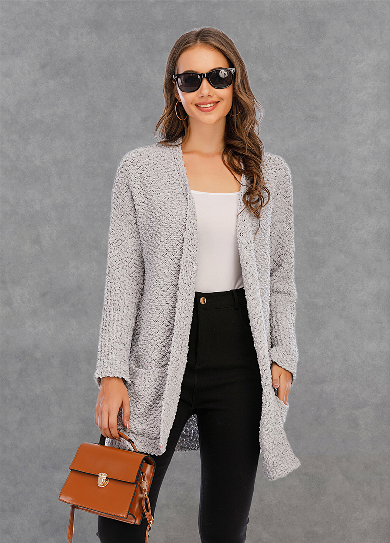 Women's plus size women's knitted double cardigan coat long sweater_voghion.com