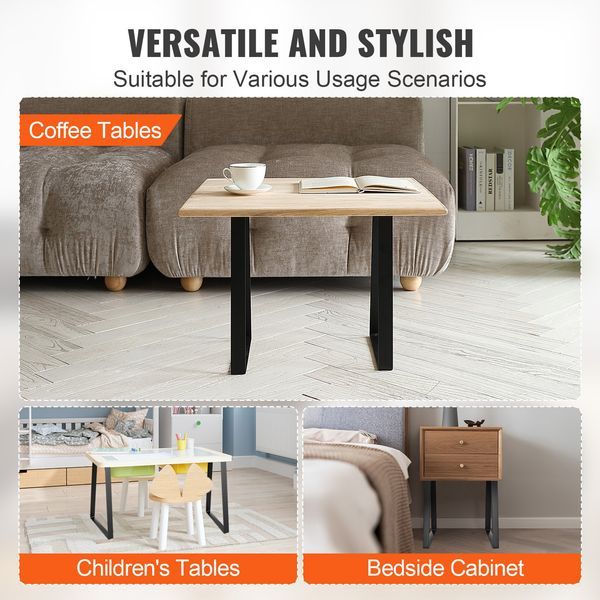 16 Inch Trapezoid Steel Table Legs, Replacement Furniture Legs Set Of 2 For DIY Coffee Tables, Modern Desks, Bench, Night Stands, Sofa, Max Load 40_voghion.com