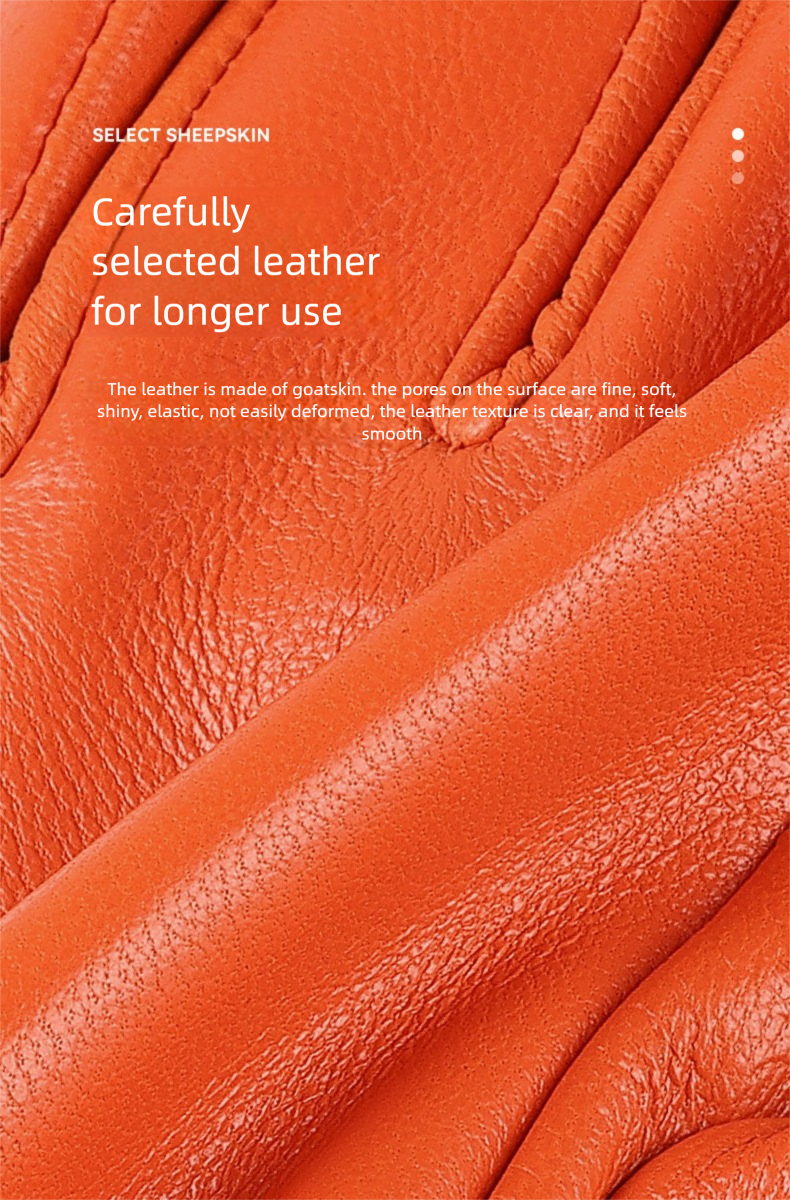 Cross-Border Warm Leather Gloves For Women, Autumn And Winter Fashion, Versatile Windproof, Fleece-Lined, Thickened,_voghion.com