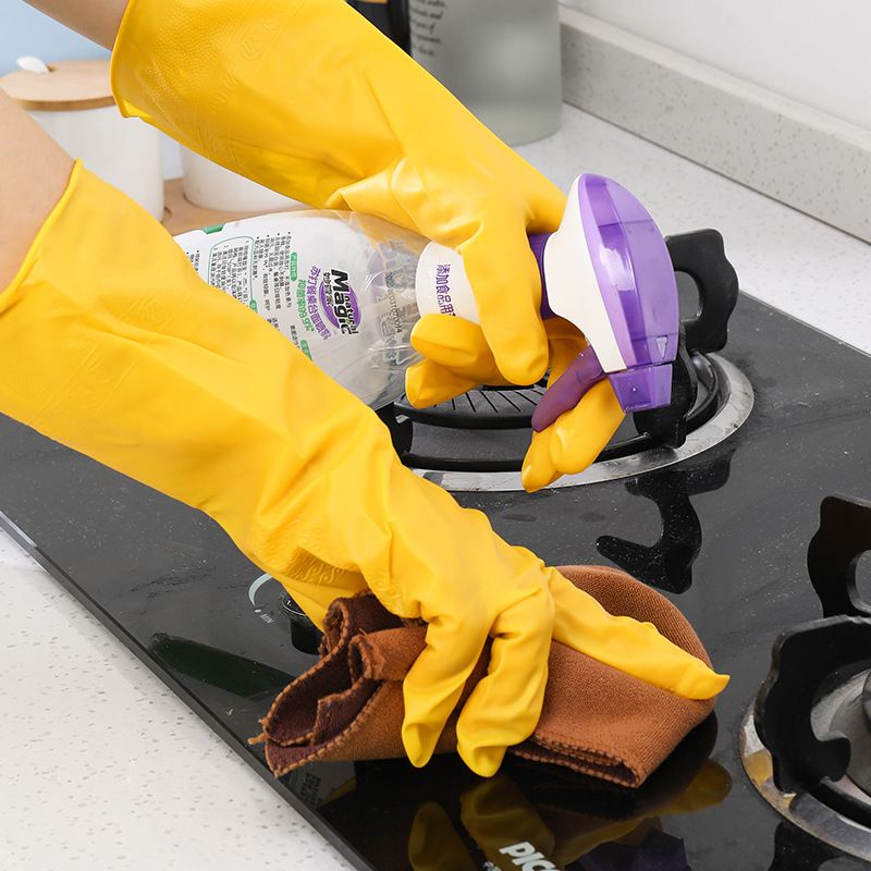 Waterproof Dropshipping Dishwashing Gloves For Women Kitchen Household Cleaning Wholesale Durable Oil-Proof_voghion.com