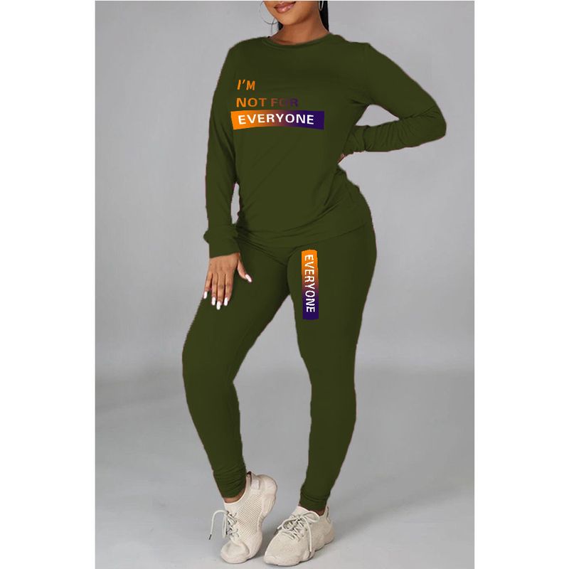 Bedrucktes, personalisiertes, lässiges zweiteiliges Set für Damen_voghion.com