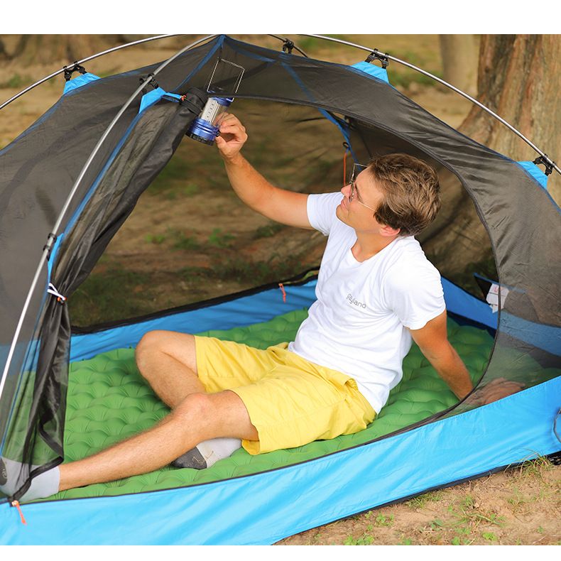 Doppelte aufblasbare Campingmatte, verbreiterte aufblasbare Bett-Nickerchenmatte im Freien, wasserdichte Matte, TPU, doppelt tragbar, aufblasbar_voghion.com