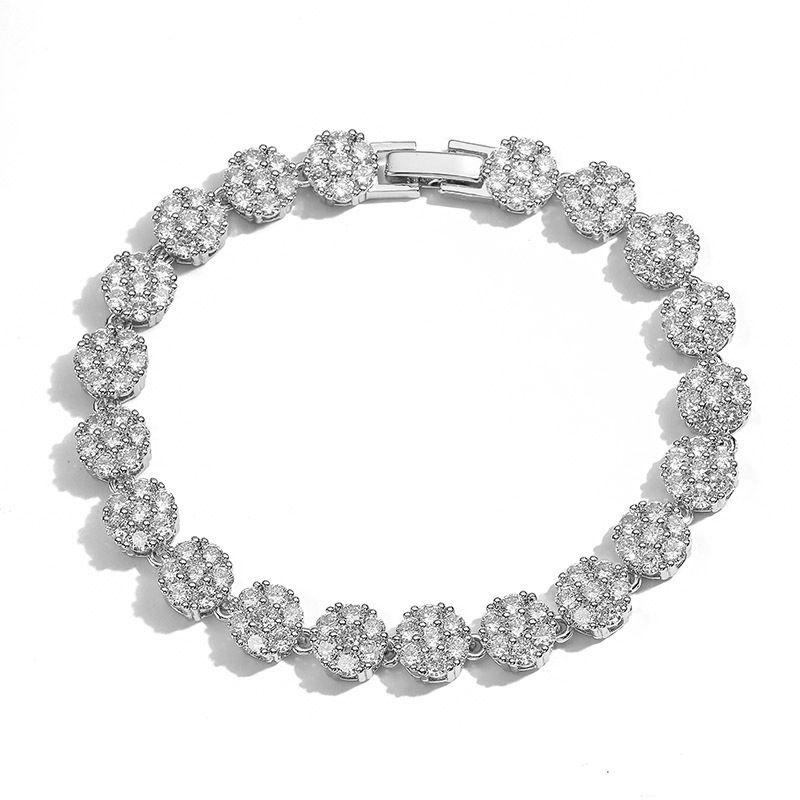 Set di gioielli da donna - Elegante collana con ciondolo floreale e bracciale con pietre di zirconia, pezzi alla moda da indossare tutti i giorni in oro e argento_voghion.com