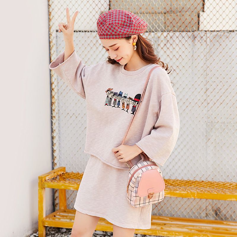 Women's Backpack 2024 New Plaid Color Matching Lock Cylinder Shoulder Bag For Women_voghion.com