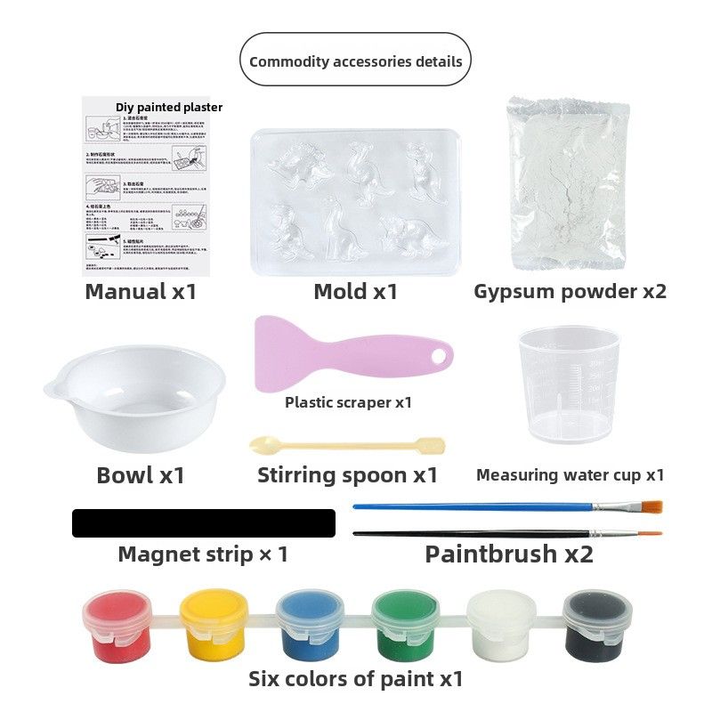 Jouets de peinture cérébrale pratiques à faire soi-même, cadeaux de jouets de graffiti en plâtre d'art pour enfants_voghion.com