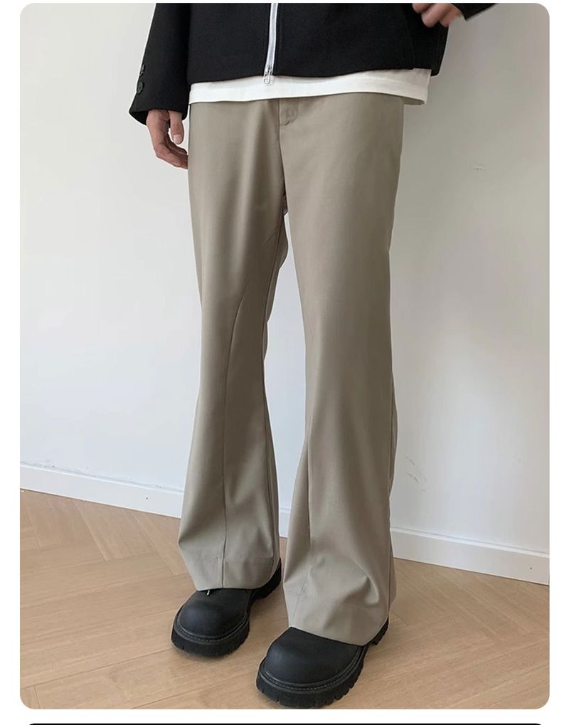 Deconstructed Tailored Trousers – Clean-Fit Micro Flare Pants With Seamless Stretch & Wrinkle Resistance_voghion.com