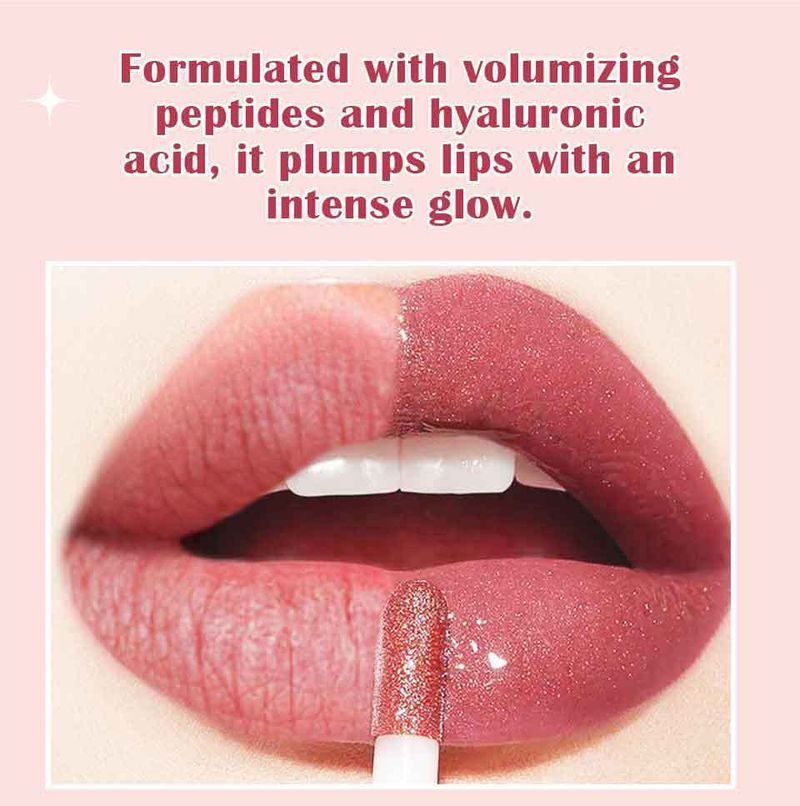 Lip Plumper hidratáló ajakfény Extrém teltebb dúsító ajakfény Színezett ajakfény Csillámos ajkak Smink 6 színben_voghion.com