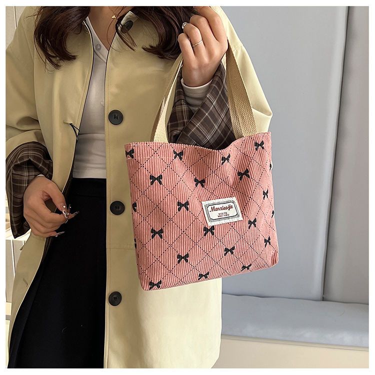 Borsa da lavoro portatile in velluto a coste di alta qualità con motivo a farfalla, grande capacità, 3D, per donna_voghion.com