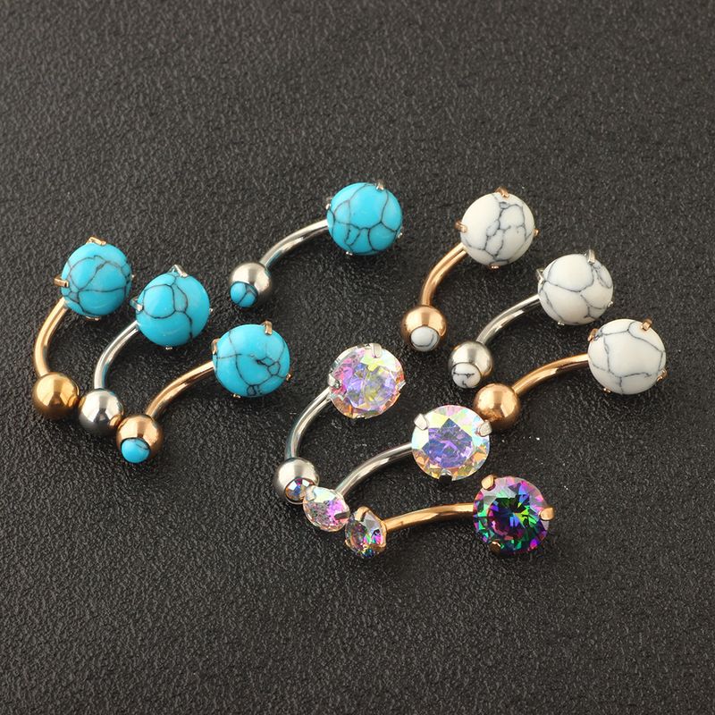 Set di zirconi per ombelico, piercing per il corpo umano, gioielli in acciaio inossidabile per piercing all'ombelico_voghion.com