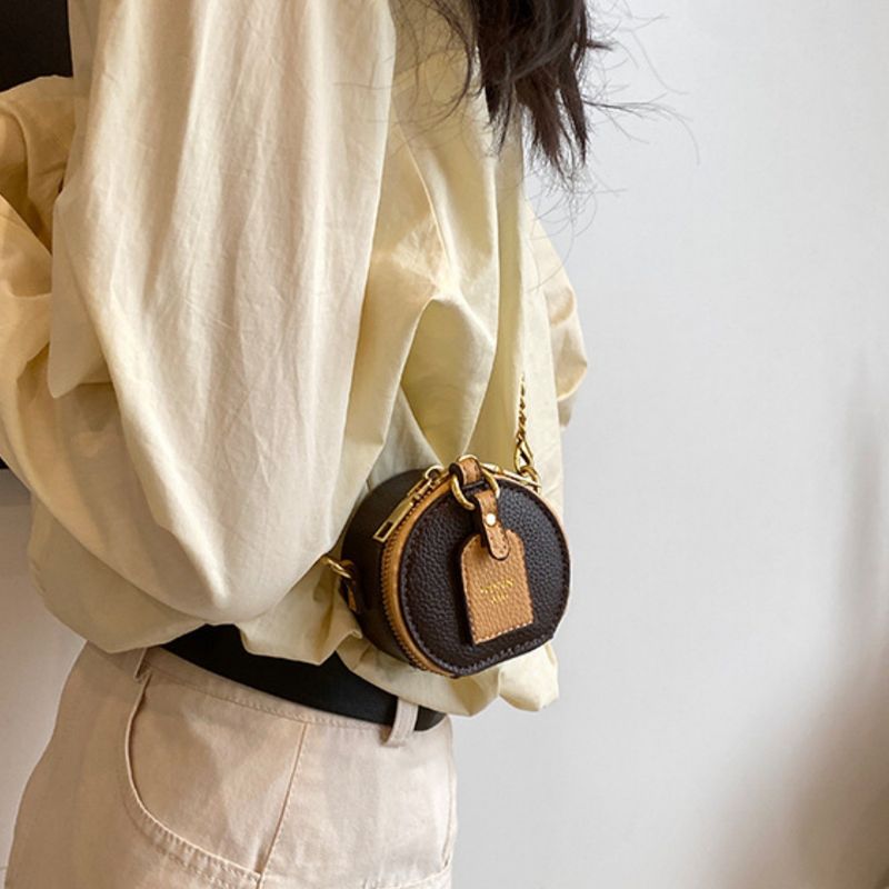 Borsa a tracolla per bambini, stile Niche, mini, rotonda, con rossetto, da donna_voghion.com