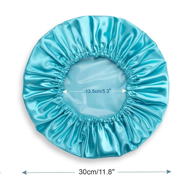 Waterdichte douchekap voor dames - herbruikbare dubbellaagse haarbescherming (elastisch en verstelbaar, universele pasvorm voor baden, zwemmen en spa)_voghion.com