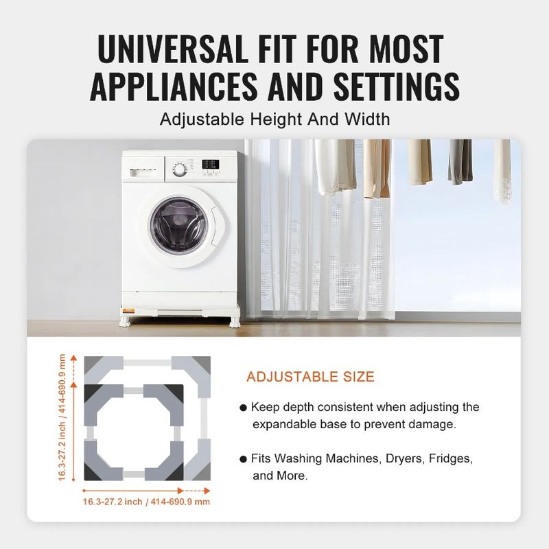 Frigorifero 4 Supporto per lavatrice Frigorifero Mini Piedistallo Universale Regolabile Robusto Multifunzionale con Supporto per Macchina_voghion.com
