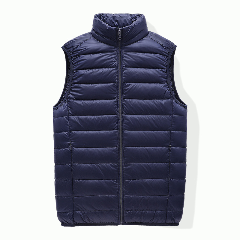 Down 2023 winter thick warm outerwear vest Korean casual stand up collar top men's_voghion.com