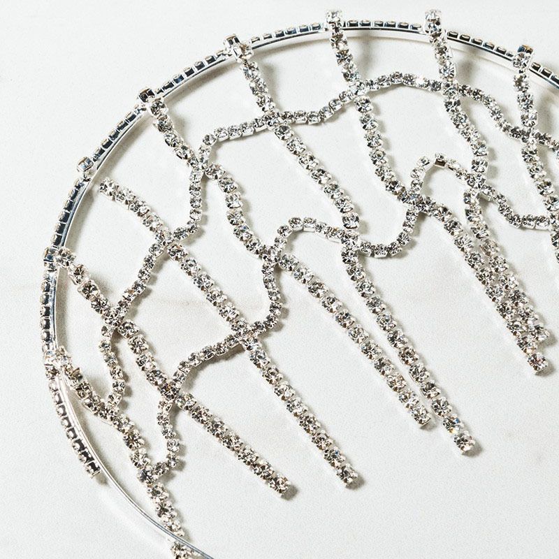 Tassel Chain Hairband Micro-inlaid Full Diamond Handmade Jewelry Bohemian Style Headwear Hair band_voghion.com