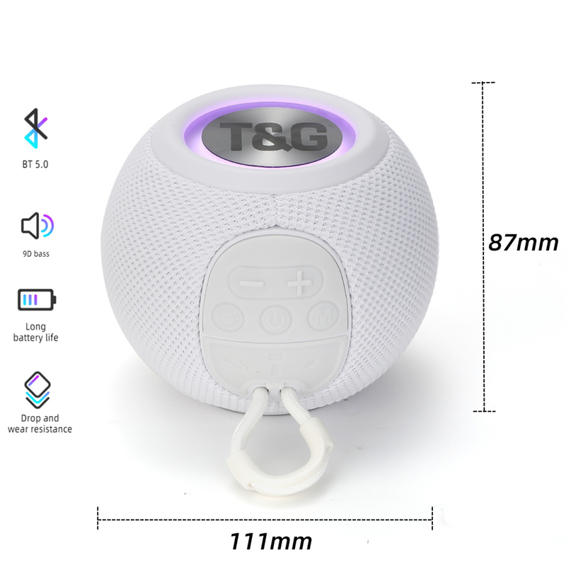 T&G TG337 New Portable Speaker Wireless Bluetooth 3D Stereo Surround Subwoofer Waterproof Outdoor Loudspeaker Lanyard_voghion.com