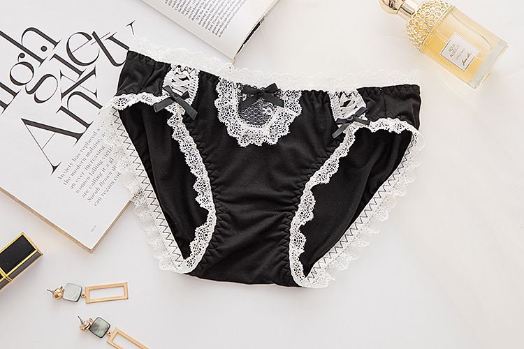 Intimo Mutandine in cotone modale Slip sexy a vita bassa senza cuciture con orlo in pizzo morbido_voghion.com