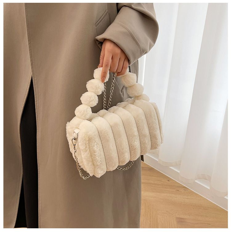 Borse da donna, piccola borsa quadrata da donna, nuova moda autunnale e invernale, borsa a cuscino, elegante borsa a mano, borsa a tracolla in peluche testurizzata_voghion.com