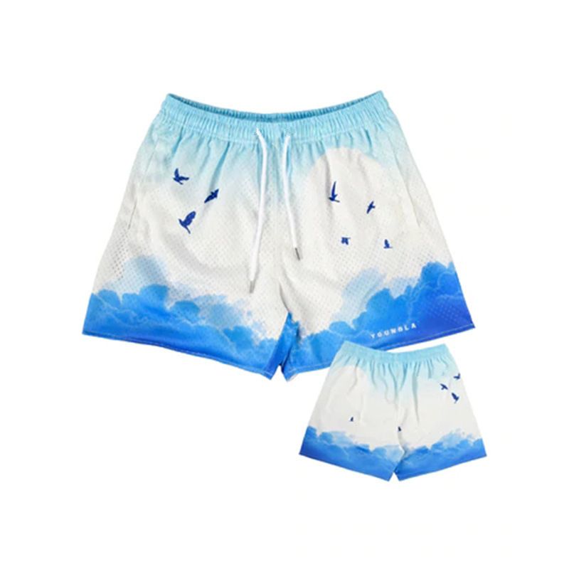 Herrenbekleidung Sommer Fünf-Punkt-Hose Gerade Durch Freizeithose Lose Sport-Shorts_voghion.com